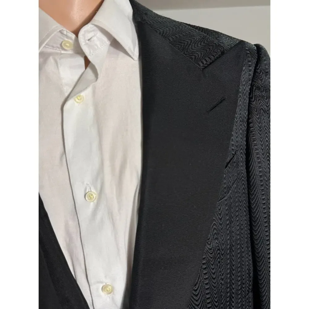 Tom Ford Dinner Jacket Tuxedo Set Peak Lapels Grossgrain Black 52 42 35x32 Pants